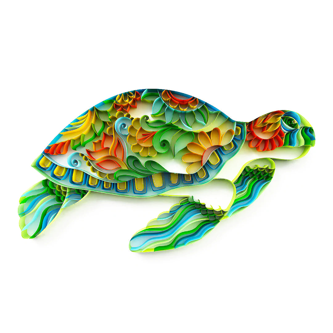 Schwimmende Schildkröte - Quilling Komplettset