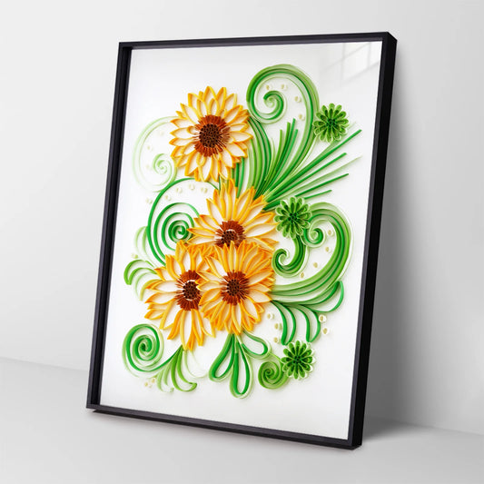 Blühende Sonnenblume - Quilling Komplettset