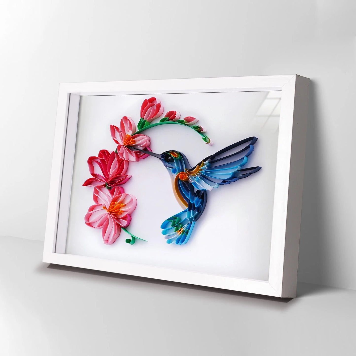 Kolibri mit Blumen - Quilling Komplettset – StickPaper